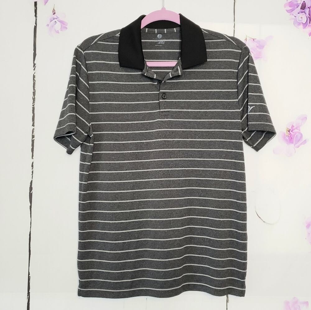 Old Navy Striped Contrast Spread Collar Active Fit Polo S